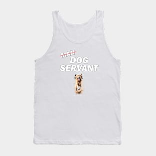 Man dog servant - funny golden retiever sketch Tank Top